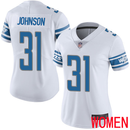 Detroit Lions Limited White Women Ty Johnson Road Jersey NFL Football #31 Vapor Untouchable->women nfl jersey->Women Jersey